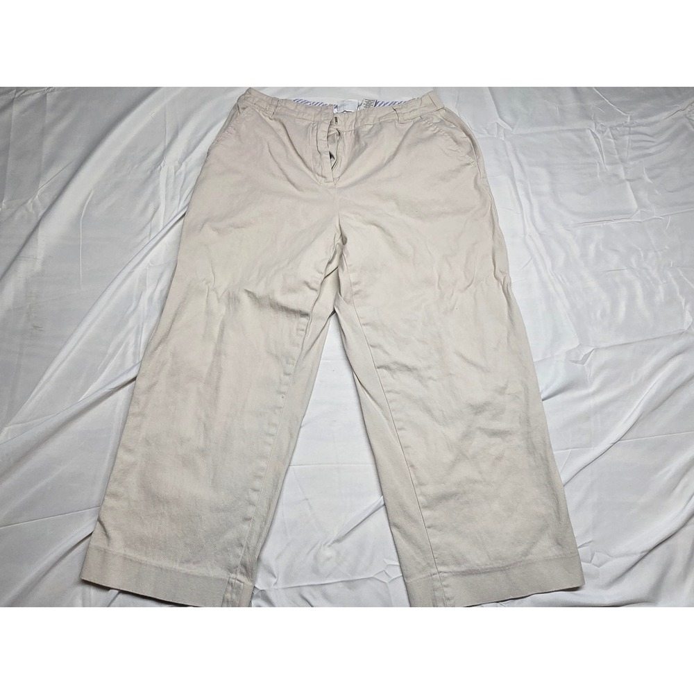 Kim Rogers Women's Size 10 Beige Cotton‎ Blend Casual Wide Leg Pants